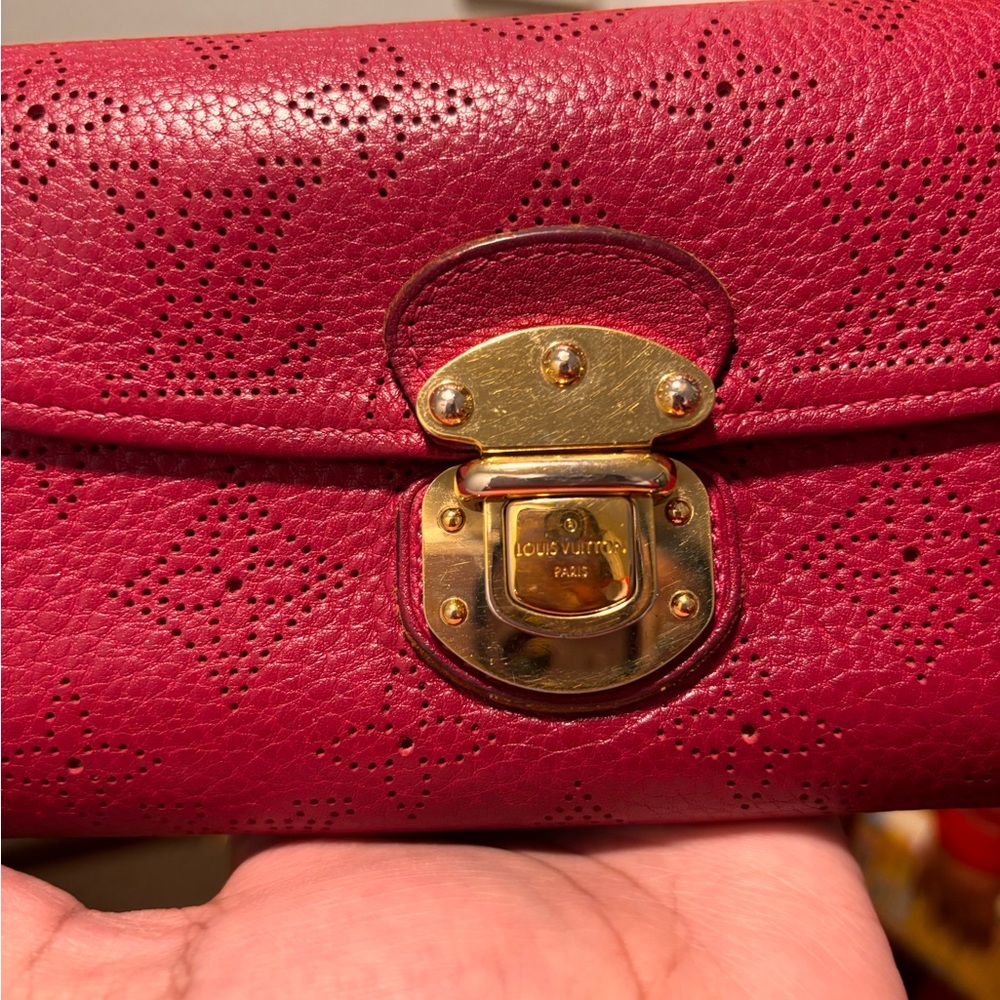 Louis Vuitton Pink Perforated Leather Clutch